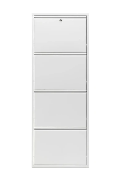 Formood Kilitli 4'lü Metal Ayakkabılık - Beyaz - Ral 9016 ürün görseli