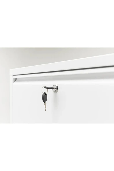 Formood Kilitli 4'lü Metal Ayakkabılık - Beyaz - Ral 9016 - Resim 4