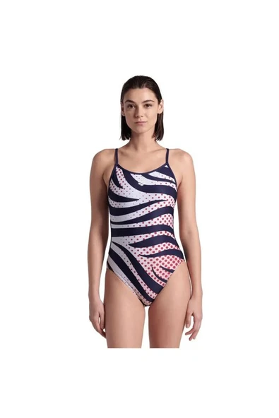 Arena Multi Stripes Swimsuitalylace Back Kadın Yüzücü Mayosu 007158710 ürün görseli 1