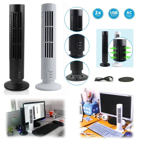 Kule Tipi USB Elektrik Fan Yapraksız Klima Fanı (5314) - Resim 2