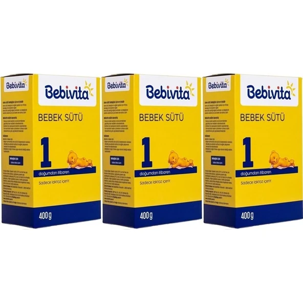 Bebivita Bebek Sütü 400GR No:1 (0-6 Ay) Doğumdan İtibaren (3 Lü Set) ürün görseli 1