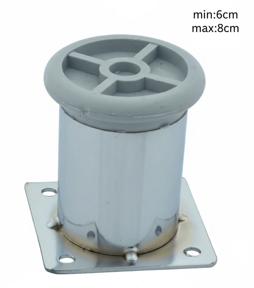LUDIA Metal Ayarlanabilir 4 Adet Mobilya Ayağı Metal Tablalı 6cm - Resim 5
