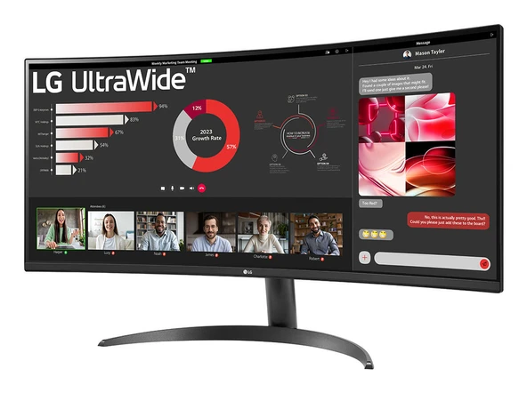 LG UltraWide 34WR50QC-B 34" 5ms 100Hz WQHD VA Curved Monitör - Resim 3