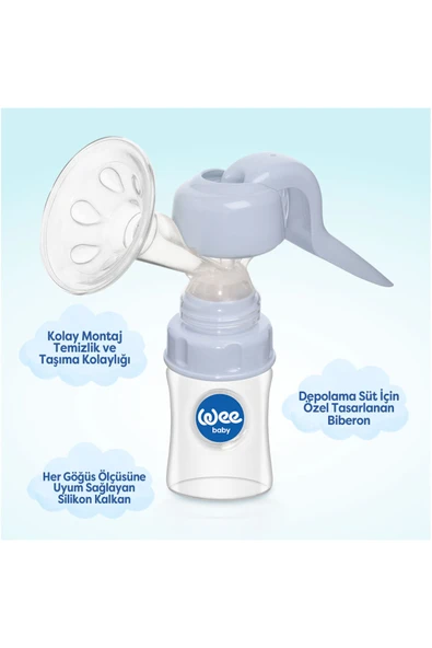 Wee Baby 752 Pratik Manuel Göğüs Pompası 150 Ml - Resim 3