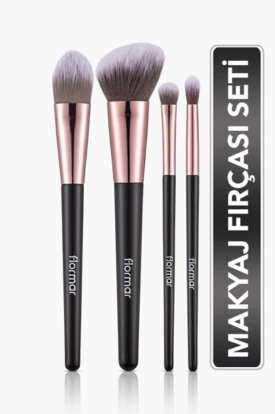 Flormar 4'lü Makyaj Fırçası Seti (Allık-Fondöten-Far-Crease) - Makeup Brush Set - 8690604597772 ürün görseli