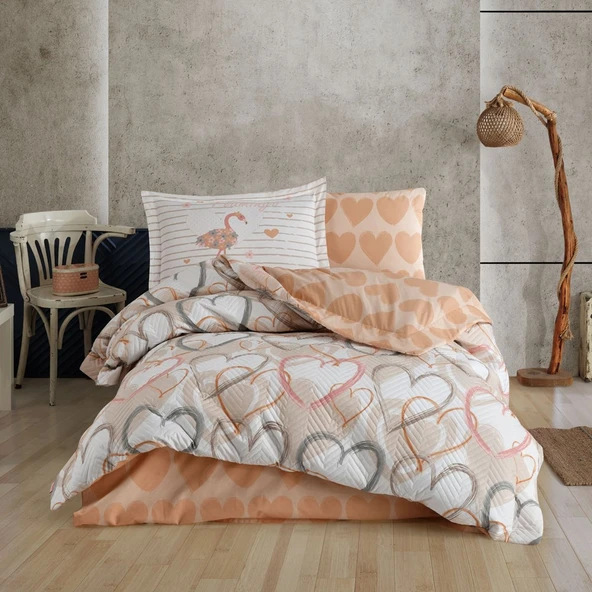 Hobby Tek Kişilik Poplin Nevresim Takımı Diana Kahve ürün görseli