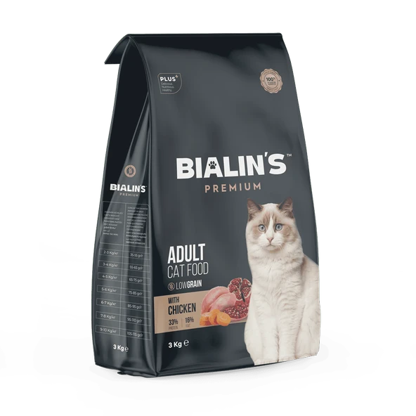 Bialins Premium Yetişkin Kedi Maması Tavuklu 3kg ürün görseli