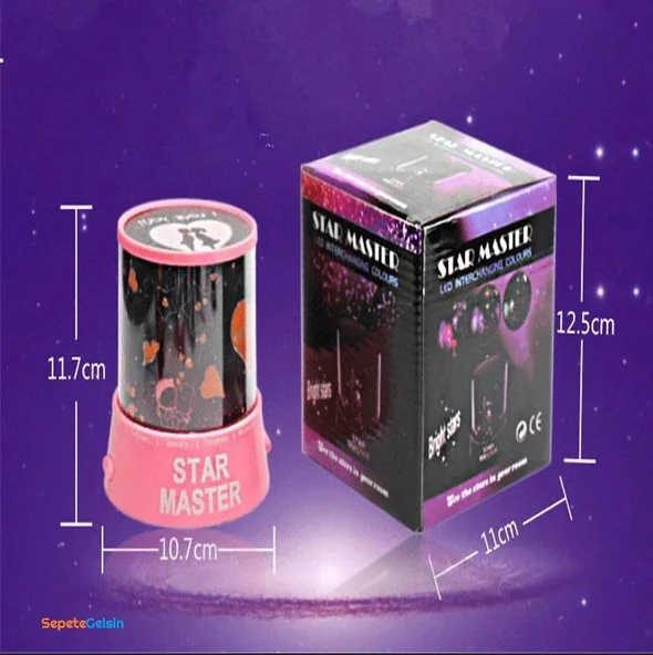 Sepetegelsin Yeni Moda Renkli Yıldızlar Led Gece Işığı Pembe - Resim 6