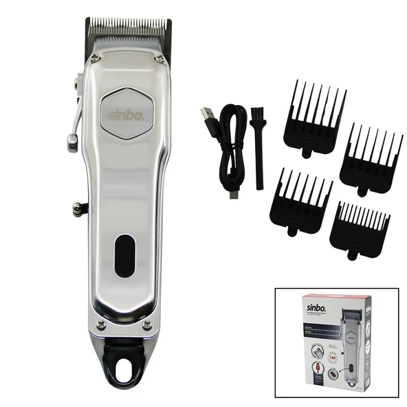 USB ŞARJLI - DİJİTAL GÖSTERGE  SAÇ - SAKAL KESME TRAŞ MAKİNESİ  ÇELİK GÖVDE - KOLLU TARAK AYARI SHC-1905 (5314) ürün görseli 1