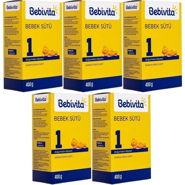 Bebivita Bebek Sütü 400GR No:1 (0-6 Ay) Doğumdan İtibaren (5 Li Set) ürün görseli 1