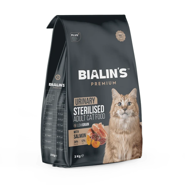 Bialins Premium Kısırlaştırılmış Kedi Maması Somonlu 3Kg ürün görseli