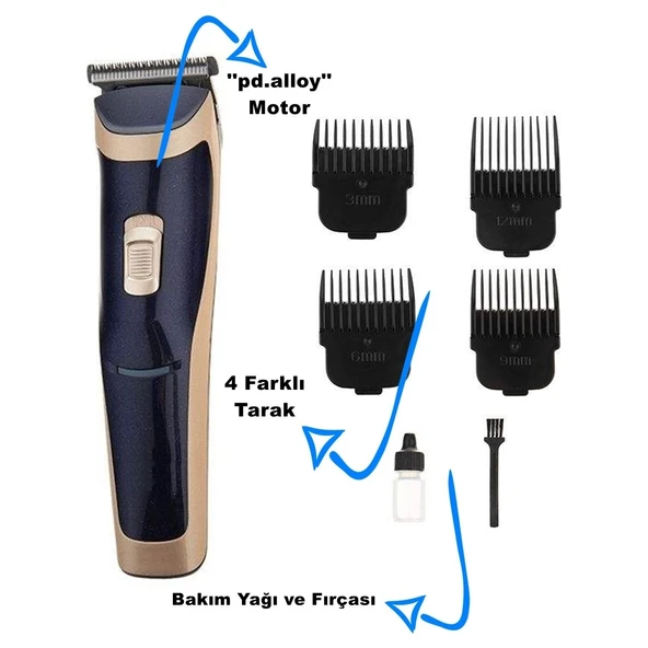 TR-650 Profesyonel Saç Sakal Tıraş Makinesi (5314) - Resim 3