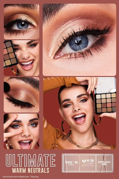 NYX Professional Makeup Göz Farı Paleti - Ultimate Shadow Pallette Warm Neutrals 800897017644 - Resim 4