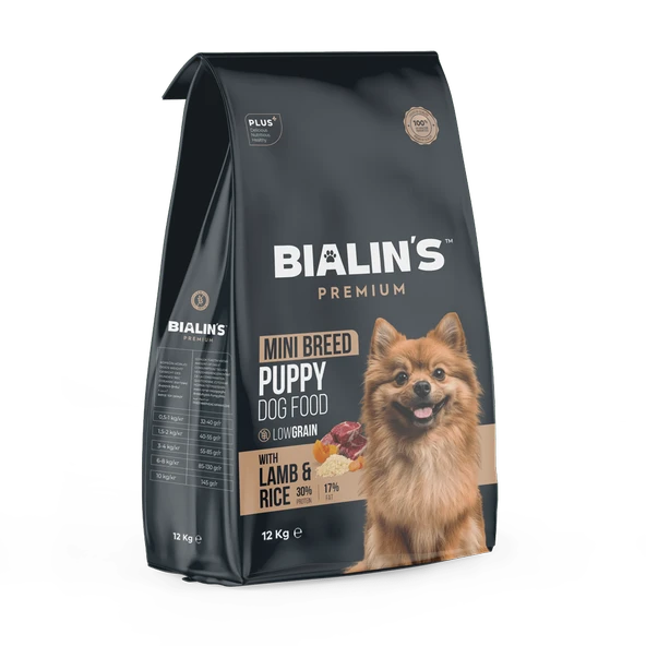 Bialins Premium Mini Breed Yavru Köpek Maması Kuzu & Prinçli 12kg ürün görseli