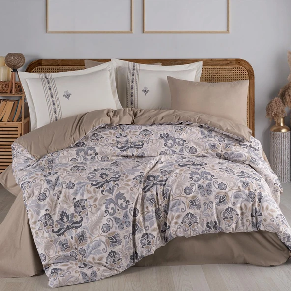 Hobby Tek Kişilik Poplin Nevresim Takımı Anabel Gri ürün görseli