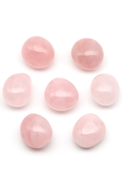 Pembe Kuvars Doğal Taş Tamburlanmış Parça - Tımbıl - Resim 2