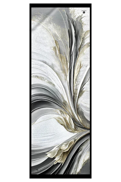 KREP ŞAL EFEKTLİ VE SOYUT DESENLİ SİYAH - GRİ RENKLİ 70X190 KIRIŞMAZ ŞAL İTAYLYAN DİKİŞLİ - Resim 2