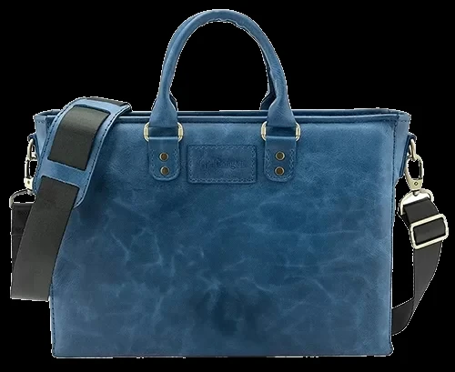 İsme Özel Günlük Kullanım El Omuz Evrak Laptop Çantası - %100 Deri - AC09004 - Saks Mavisi - Resim 2