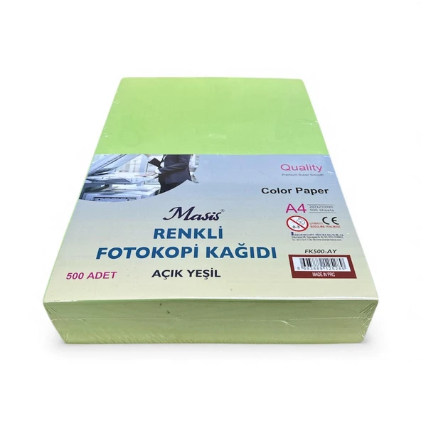 Masis A4 Renkli Fotokopi Kağıdı 500 lü Açık Yeşil ürün görseli 1
