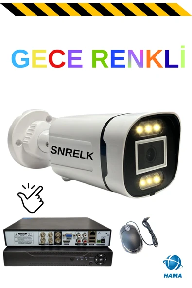 SNRELK sencrom HAMA 3 'LÜ 1080P Full Hd 320 Gb Gece Renkli Güvenlik Kamerası Set - Resim 3