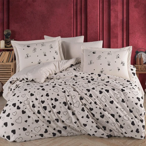 Hobby Tek Kişilik Poplin Nevresim Takımı Daisy Gri ürün görseli