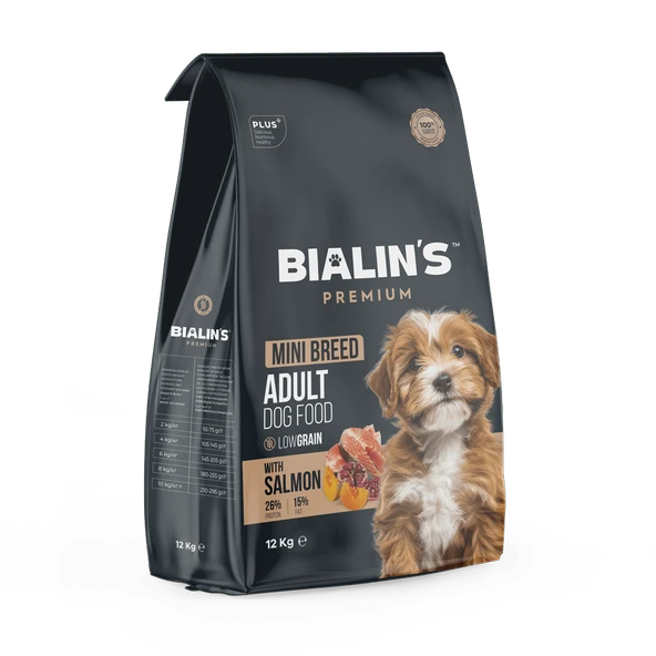 Bialins Premium Mini Breed Yetişkin Köpek Maması Somonlu 12kg ürün görseli