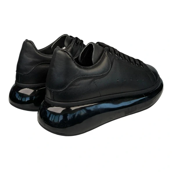 Kişiselleştirilebilir Kalın Ortopedik Tabanlı Mcquen Sneaker Spor Ayakkabı - Siyah - Resim 3