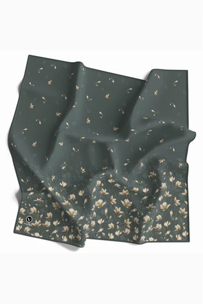 Kristal Çıtır Çiçek Desenli Mint Yeşili Renkli 90x90 Eşarp (İpek İçermez) Kenar Dikiş Şekli El Dikişli ürün görseli