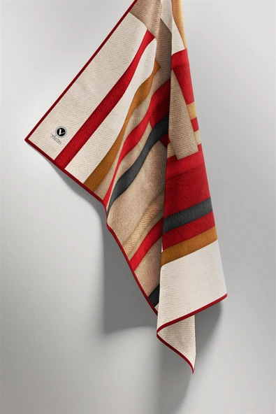 Twill Renkli Şerit Desenli Bordo Renkli 90x90 Eşarp (İpek İçermez) Kenar Dikiş Şekli El Dikişli - Resim 4