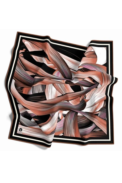 Twill Kare Desenli Sütlü Kahve Renkli 90x90 Dikim Şekli : El Dikişi Eşarp (İpek İçermez) ürün görseli