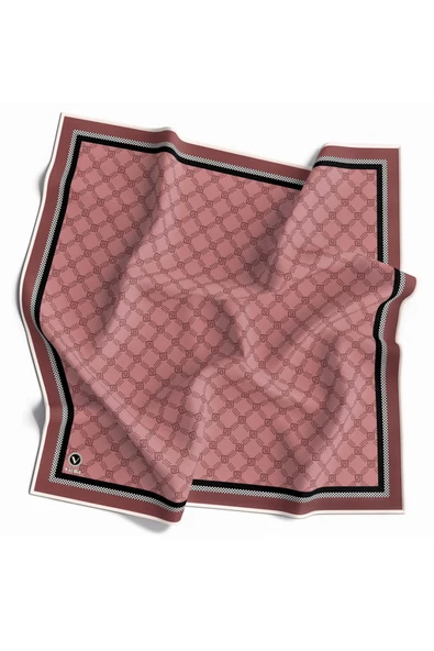 Twill Minik Motifli Geometrik Desenli Pembe Renkli 90x90 Eşarp (İpek İçermez) Dikim Şekli : El Dikişi ürün görseli