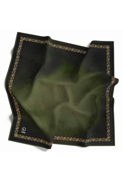 Kristal Bordür Desenli Haki Renkli 90x90 Dikim Şekli : El Dikişi Eşarp (İpek İçermez) ürün görseli