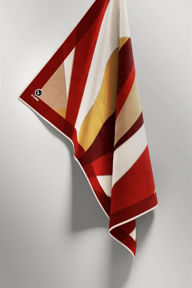 Twill Geometrik Desenli Bordo Renkli 90x90 Eşarp (İpek İçermez) Dikim Şekli : El Dikişi - Resim 4