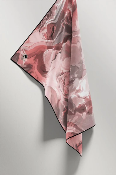 Twill Batik Desenli Pudra Renkli 90x90 Eşarp (İpek İçermez) Kenar Dikiş Şekli El Dikişli - Resim 4