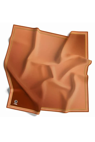 Twill Degrade Desenli Bakır Renkli 90x90 Eşarp (İpek İçermez) Kenar Dikiş Şekli El Dikişli ürün görseli