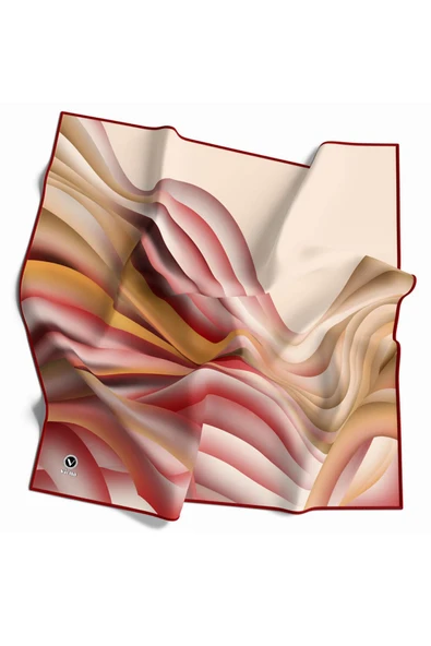 Kristal Geometrik Desenli Bordo Renkli 90x90 Eşarp (İpek İçermez) Kenar Dikiş Şekli El Dikişli ürün görseli