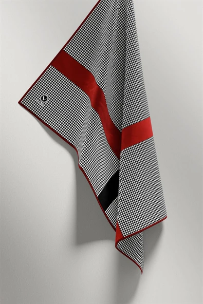 Twill Kazayaklı Şerit Desenli Bordo Renkli 90x90 Eşarp (İpek İçermez) Dikim Şekli : El Dikişi - Resim 5