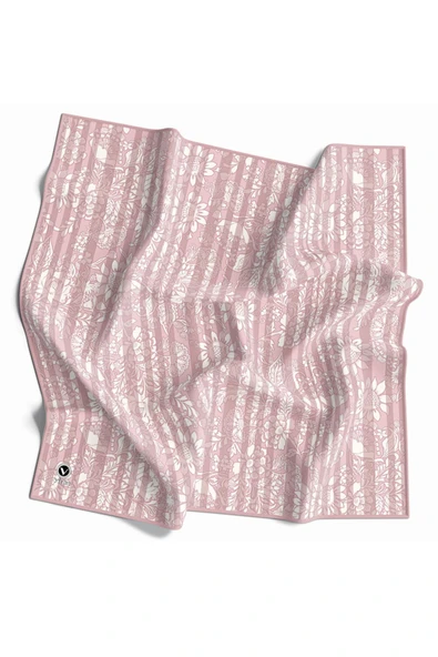 Twill Batik Şal Desenli Pudra Renkli 90x90 Eşarp (İpek İçermez) Kenar Dikiş Şekli El Dikişli ürün görseli 1