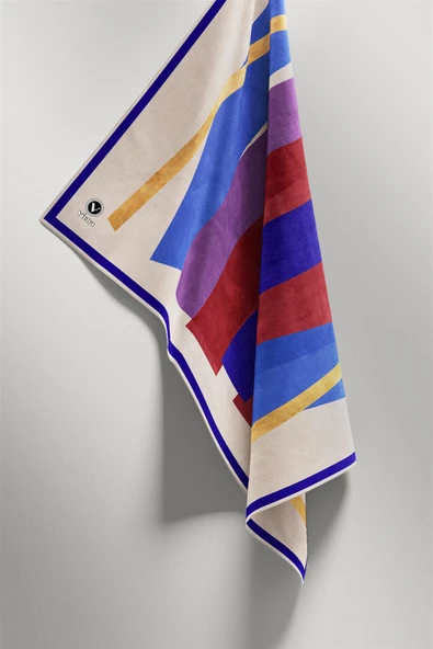 Twill Geometrik Desenli Lacivert Renkli 90x90 Eşarp (İpek İçermez) Kenar Dikiş Şekli El Dikişli - Resim 4