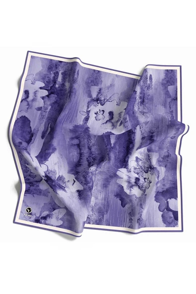 Twill Batik Desenli Saks Renkli 90x90 Eşarp (İpek İçermez) Dikim Şekli : El Dikişi ürün görseli