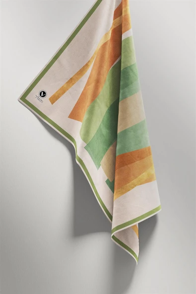 Twill Geometrik Desenli Haki Renkli 90x90 Eşarp (İpek İçermez) Kenar Dikiş Şekli El Dikişli - Resim 4