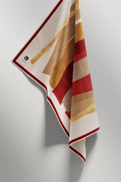 Twill Geometrik Desenli Bordo Renkli 90x90 Eşarp (İpek İçermez) Kenar Dikiş Şekli El Dikişli - Resim 4