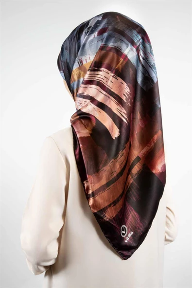 Rayon Fırça Darbeli Batik Desenli Mürdüm Renkli 90x90 Eşarp (İpek İçermez) Dikim Şekli : El Dikişi ürün görseli