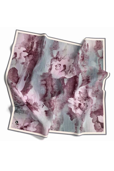 Twill Batik Desenli Buz Mavisi Renkli 90x90 Eşarp (İpek İçermez) Dikim Şekli : El Dikişi ürün görseli