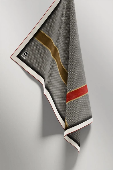 Twill Geometrik ve Kemer Desenli Bordo Renkli 90x90 Eşarp (İpek İçermez) Dikim Şekli : El Dikişi - Resim 3