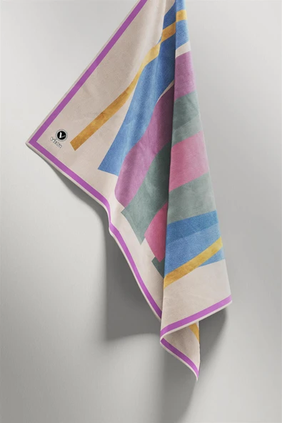 Twill Geometrik Desenli Pembe Renkli 90x90 Eşarp (İpek İçermez) Kenar Dikiş Şekli El Dikişli - Resim 4