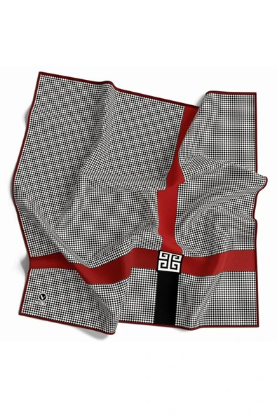 Twill Kazayaklı Şerit Desenli Bordo Renkli 90x90 Eşarp (İpek İçermez) Dikim Şekli : El Dikişi - Resim 2