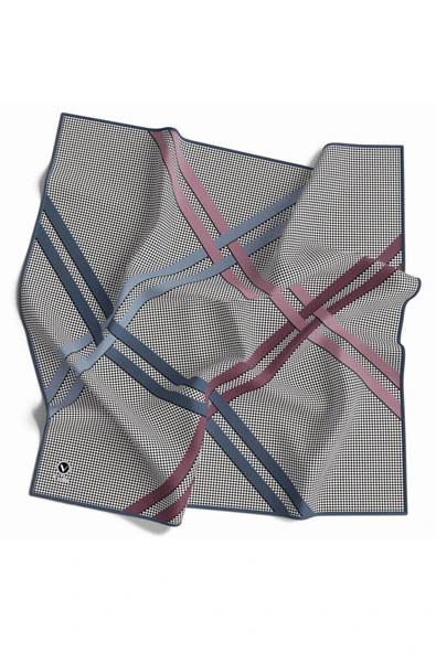 Twill Çizgili Pötikareli Çizgili Desenli İndigo Renkli 90x90 Eşarp (İpek İçermez) ürün görseli