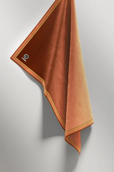 Twill Degrade Desenli Bakır Renkli 90x90 Eşarp (İpek İçermez) Kenar Dikiş Şekli El Dikişli - Resim 4