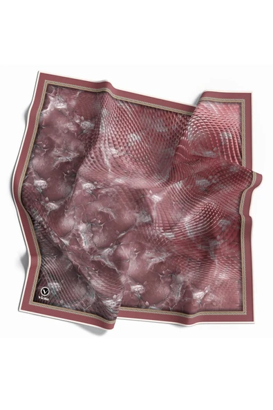 Twill Batik Desenli Pudra Renkli 90x90 Eşarp (İpek İçermez) Kenar Dikiş Şekli El Dikişli ürün görseli